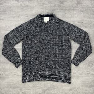 American Eagle Sweater Mens Medium Navy Heavy Knit Stitch Cozy Cabin Thick EUC